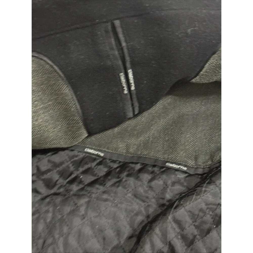 (W1)Liz Claiborne Men’s Wool Hidden Zipper Button Front Coat Size L Pockets - Picture 15 of 15